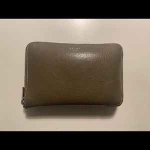 Céline Medium Leather Zip Around Wallet Taupe Yellow Phoebe Philo Era GUC
